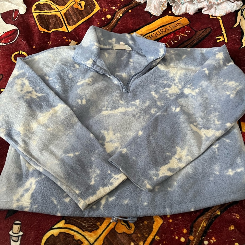 1/4 zip crop sweatshirt